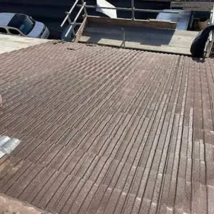 a flatbed truck with a flat bed attached to the back of it